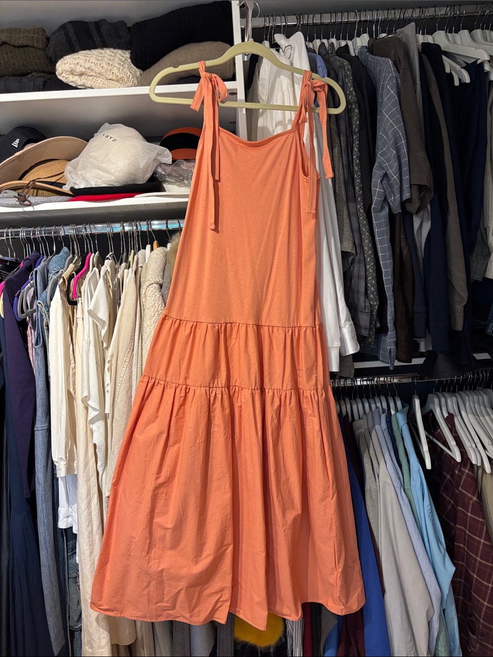 Topshop Tangerine Tie-Shoulder Maxi Dress